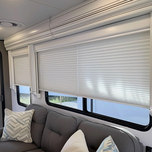 RV Double Cellular Shades - White